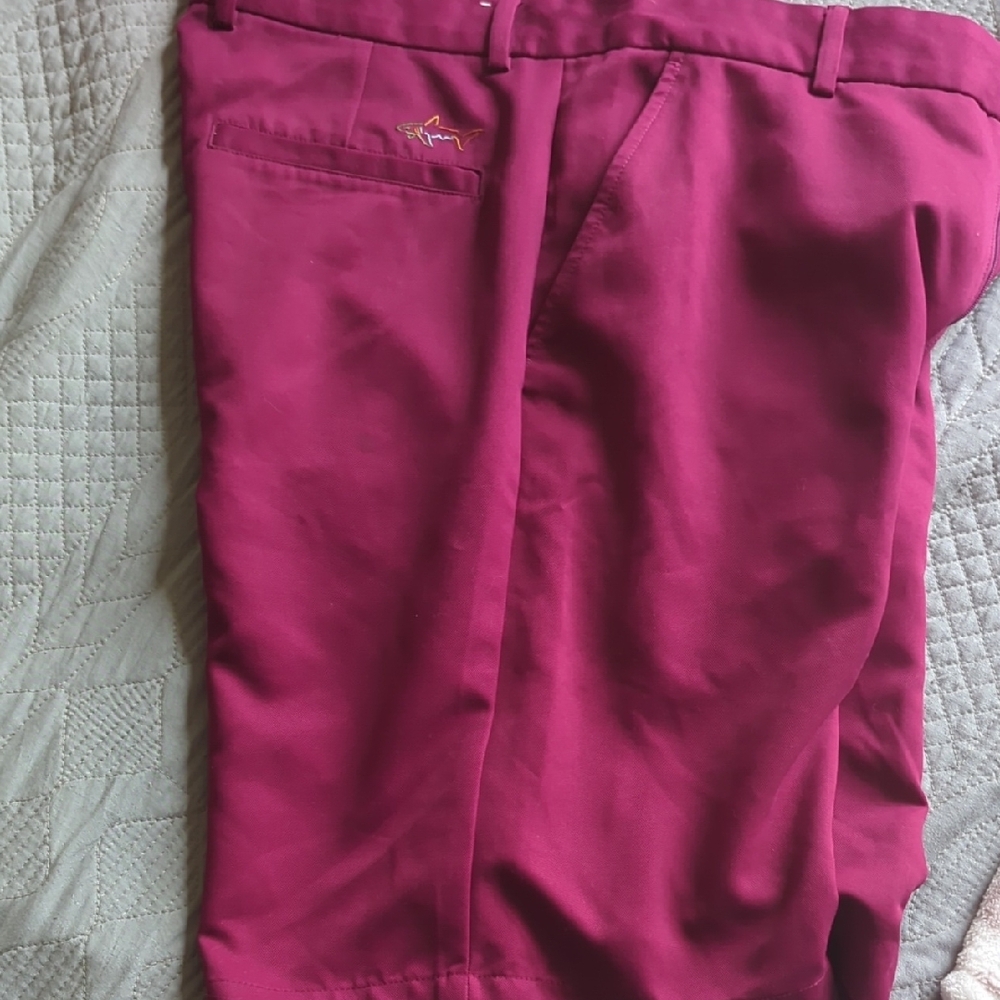 Greg Norman Collection Red Chinos Tailored Cotton Blend